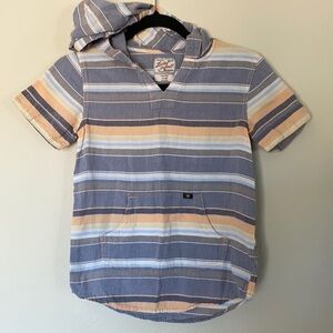 Lucky Brand boys striped cotton poncho shirt with hood
